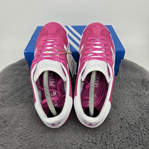 New adidas Gazelle Semi Lucid Fuchsia Cloud White Kids Shoes Size 6.5 - Picture 5 of 8